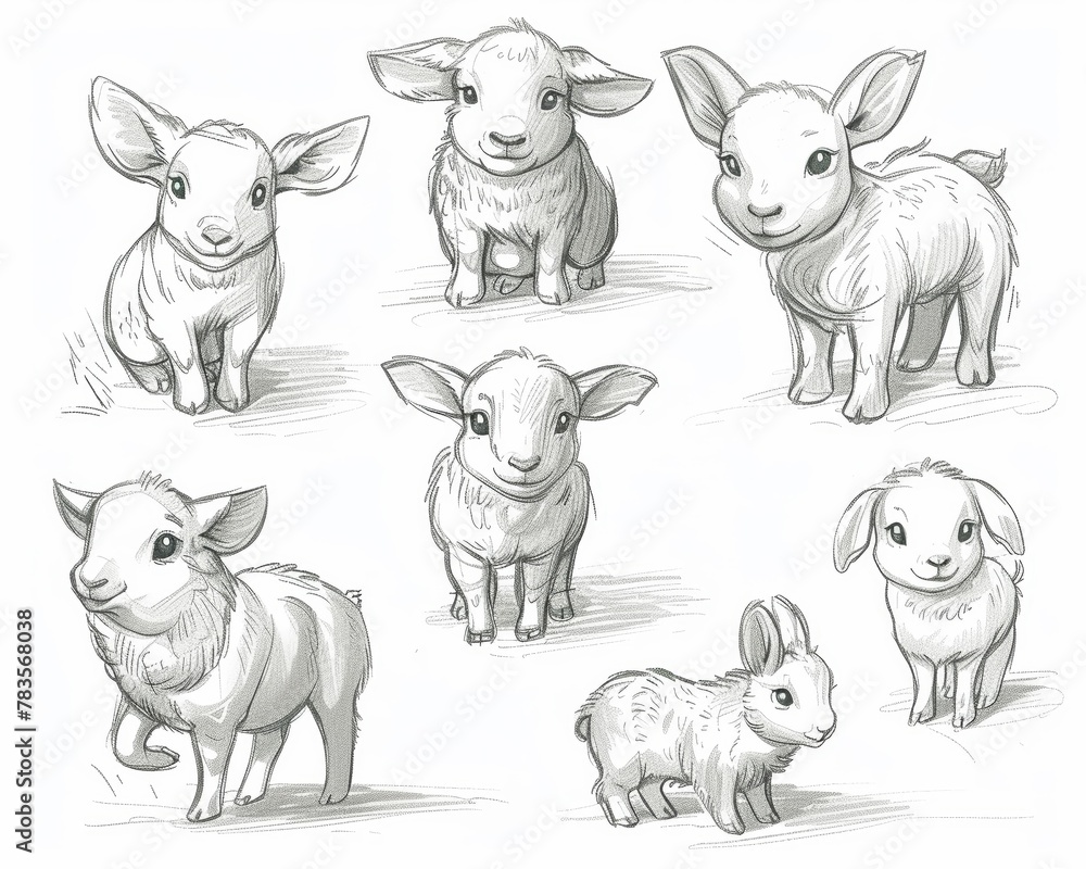 Sketching adorable animals for a farm management sim game