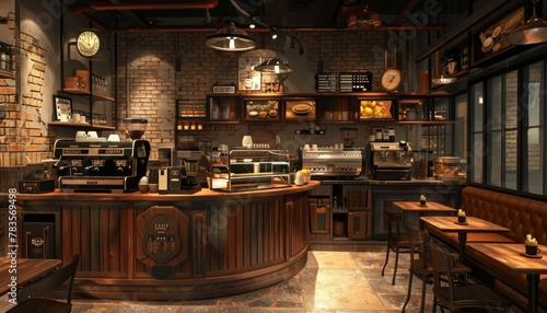 Rustic Coffee Bar with Vintage Aesthetic