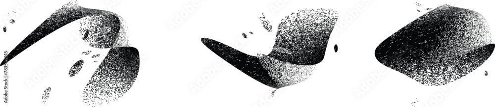 Distressed gradient shape . Shade of sphere . Noise destroyed circle . Trendy grainy shadow . Graph print texture .Spray effect .Grunge texture . Distressed element .Vector rounded ball shadow