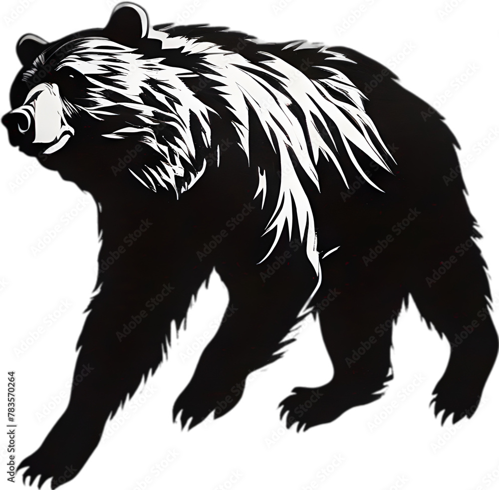 Obraz premium Close-up painting of a ferocious bear.