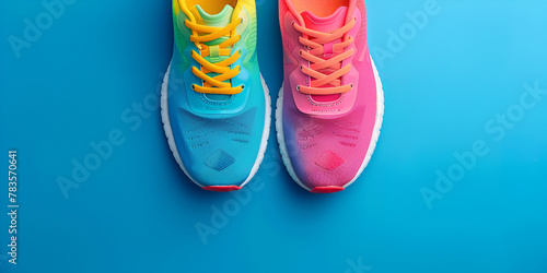 Stylish modern trendy sports sneakers on an abstract background 
