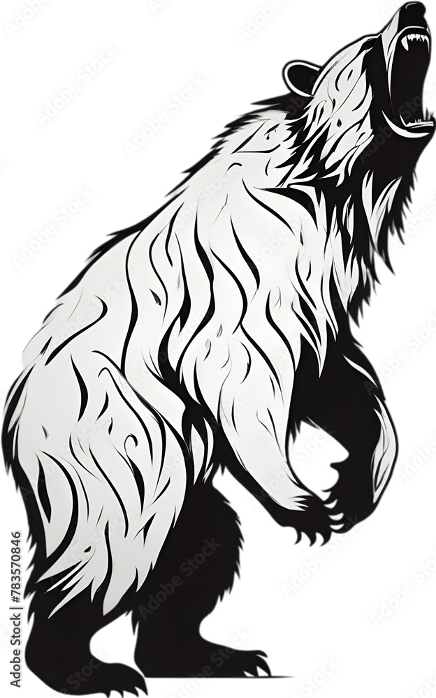 Obraz premium Close-up painting of a ferocious bear.