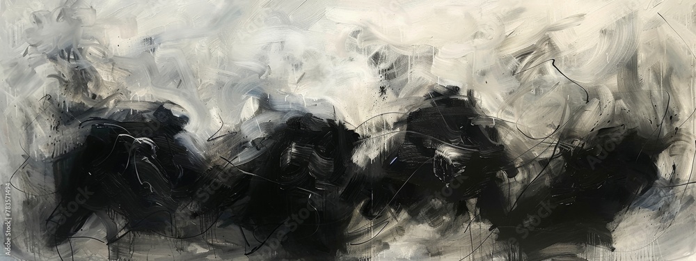 Abstract Expressionist Black and White Brushstrokes
Abstract Expressionist Black and White Brushstrokes