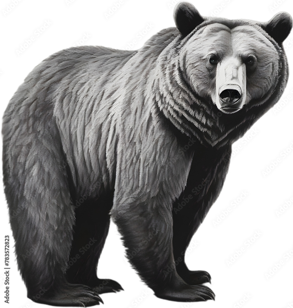 Fototapeta premium Close-up painting of a ferocious bear.