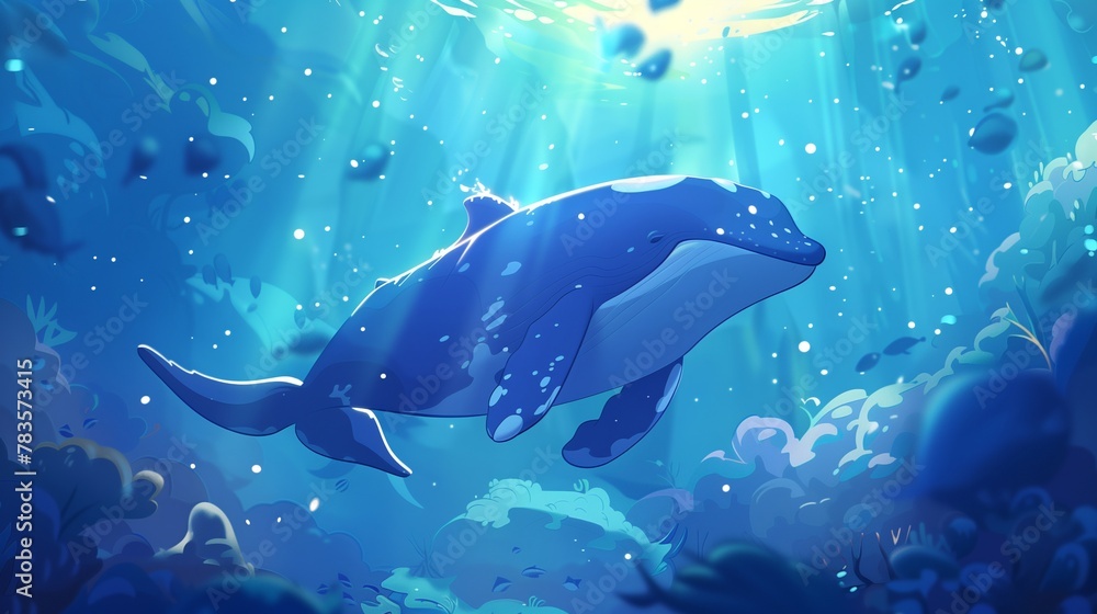 In the depths of a crystal-clear ocean, sunlight dances gracefully upon the azure waves, illuminating the enchanting world below. In the depths of a crystal-clear ocean, sunlight dances gracefully upon the azure waves, illuminating the enchanting world below.