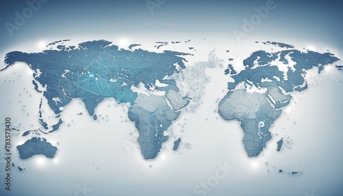 World Map Representing Global Business in bright colours 