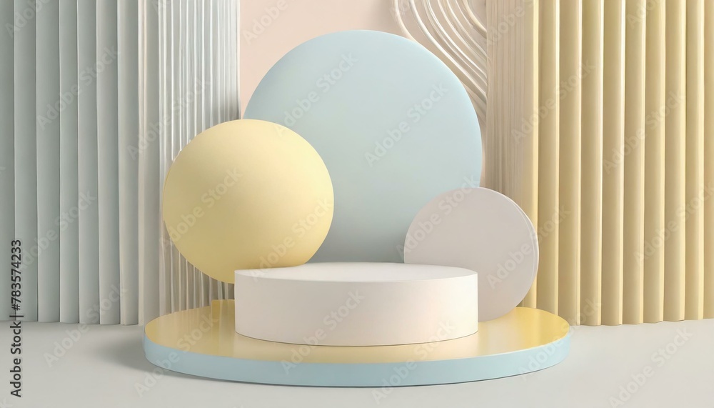 Fototapeta premium Sublime Simplicity: Natural Pastel Scene with Geometric Forms