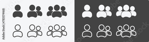 People icon set, people line icon, team icon, group icon, Group of people, or group of users. Persons symbol. Vector illustration....