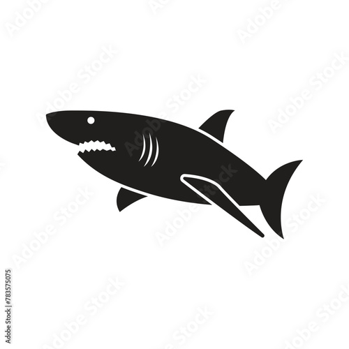 icon shark vector