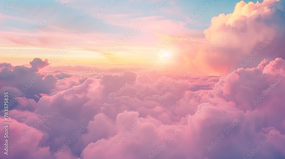 Cloudy sky at sunset, with cumulus clouds and an atmospheric afterglow Cloudy sky at sunset, with cumulus clouds and an atmospheric afterglow