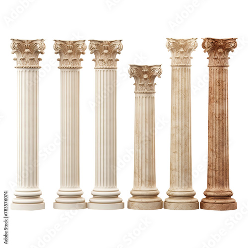 Greek column isolated on transparent background