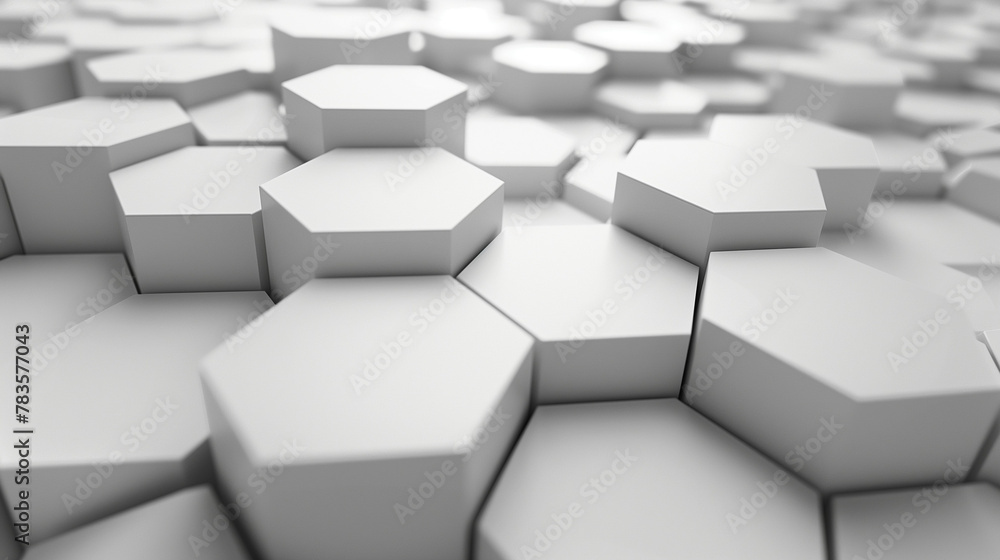 Sleek Simplicity: Abstract White Hexagon Background Sleek Simplicity: Abstract White Hexagon Background