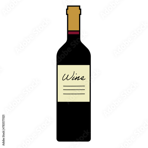ワイン　ボトル　アイコン　シンプル