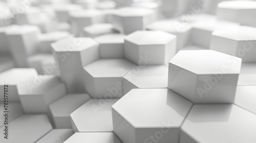 Sleek Simplicity  Abstract White Hexagon Background