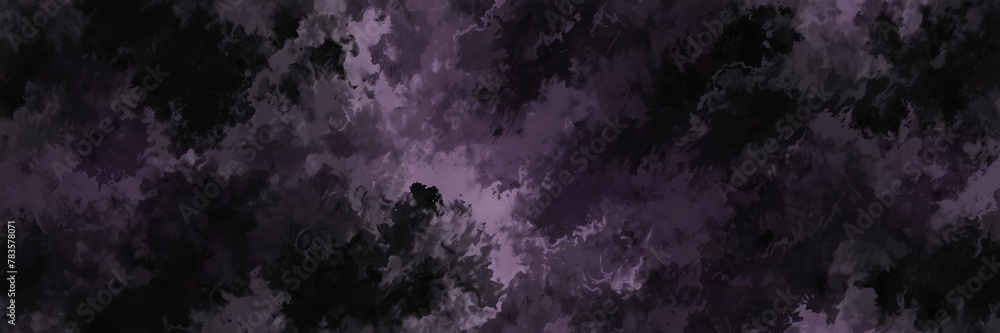 purple and black abstract background with cloudy swirls pattern from Generative AI