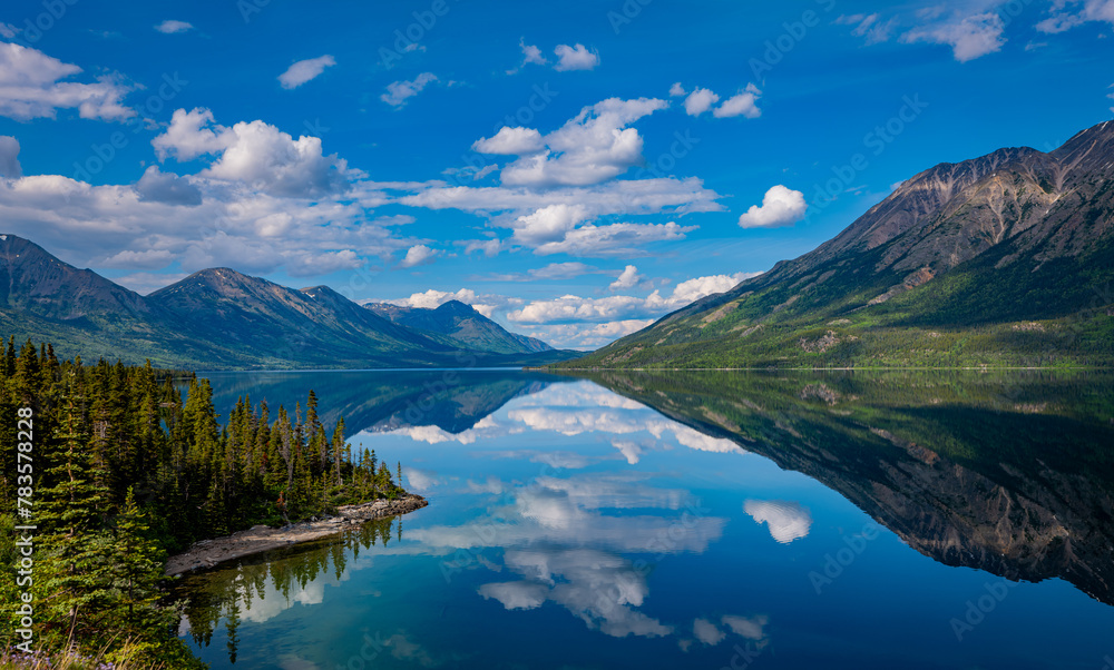 Mirror Like Water Reflection Tutshi Lake Skagway Alaska