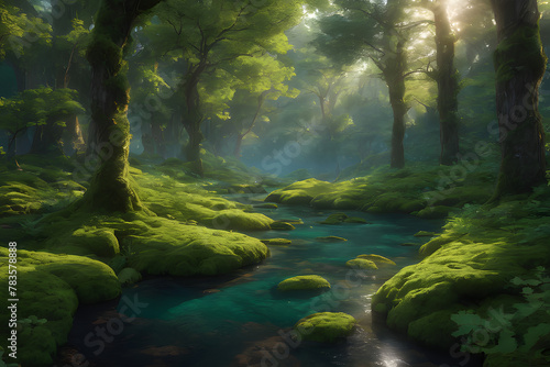 mysterious magical forests and landscapes filled with enchantment © Porapat