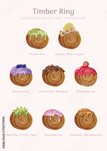 A Menu template of timber ring