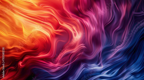 Vibrant hues swirl in fluid motion, forming a dynamic gradient wave.