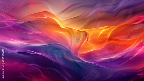 Vibrant colors blend in fluid motion, forming a visually striking gradient wave.