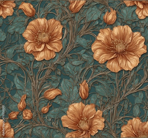 seamless background with flowers