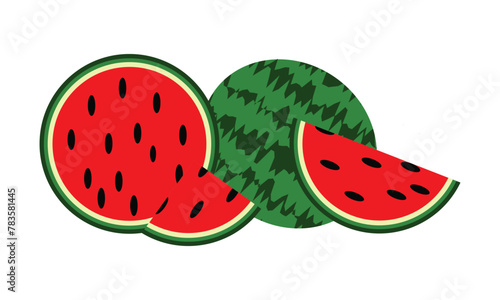 Watermelon Vector Design And Illustration.