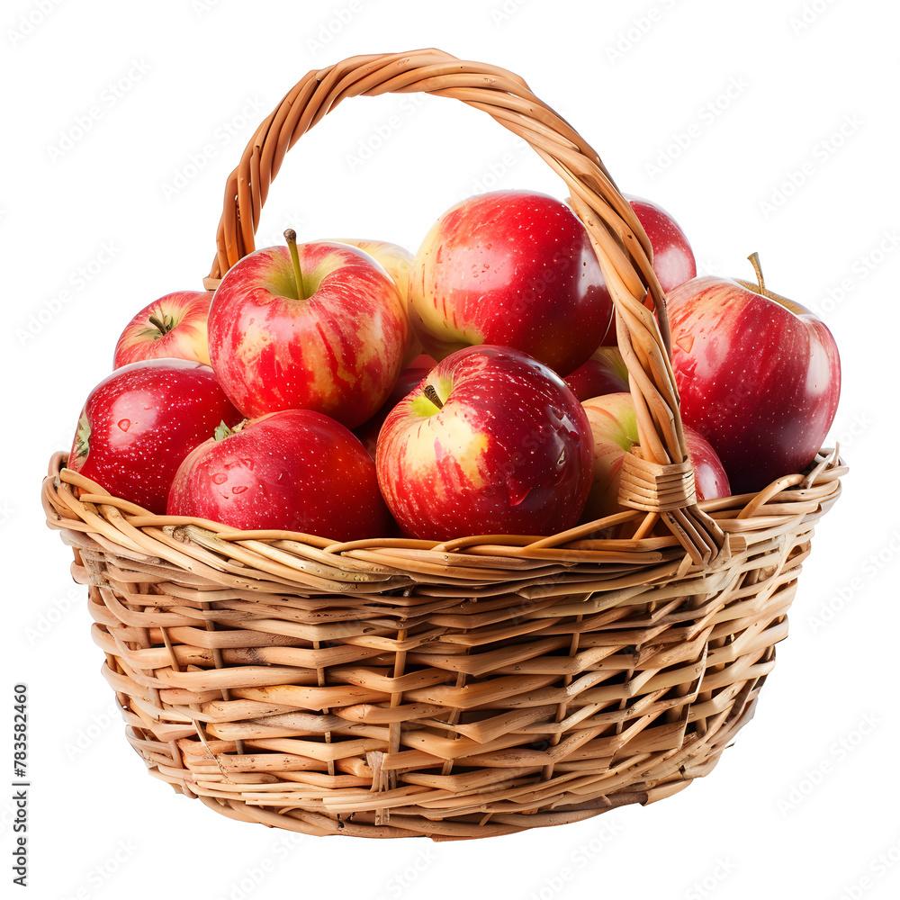 Digital png photo of basket with apples on transparent background Digital png photo of basket with apples on transparent background