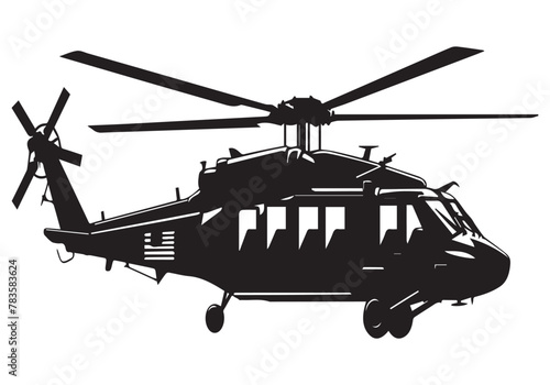 silhouette military helicopter bundle vector white background