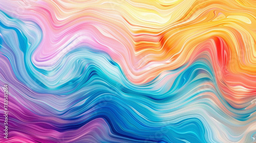 Vibrant swirls of color cascade effortlessly  forming an energetic gradient wave that mesmerizes with its simplicity.