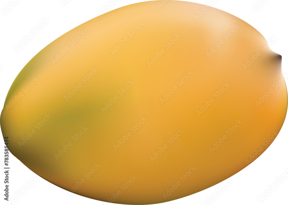 3D Mango fruit for fresh juice. 3d realistic yellow, red, orange ripe mango isolated on white background for packaging or web design. Mango fruit with leaf on the handle ,3D realistic isolated vector.