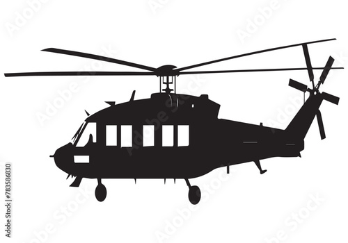 black silhouette military helicopter bundle vector