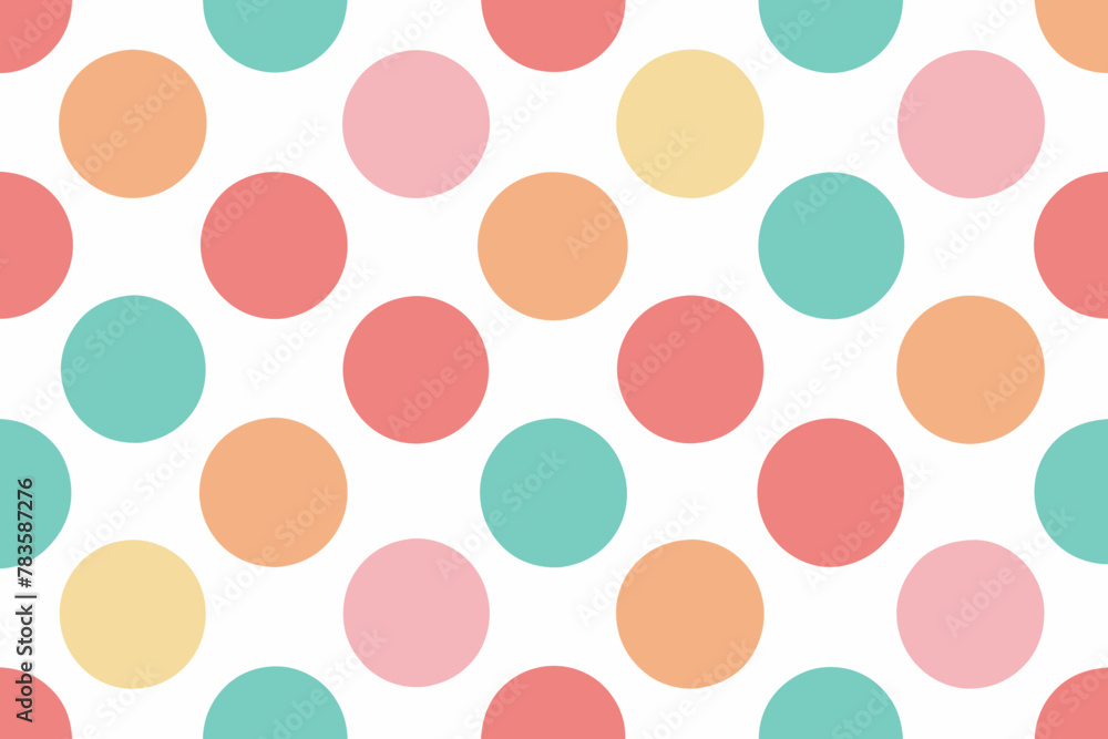 Pastel Dots Seamless Pattern, Pastel Circles Seamless Pattern , Abstract Geometric Background