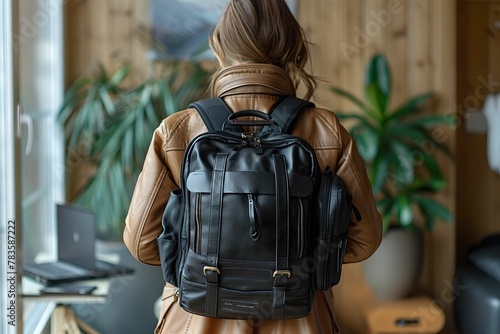 Back of a person with a bag