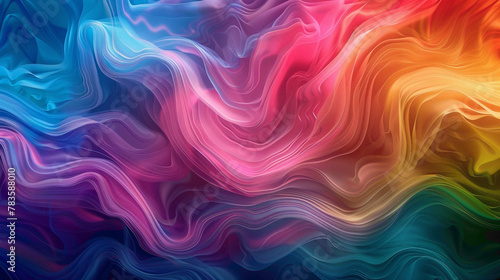 Vivid hues flow together, creating a gradient wave that exudes a sense of fluidity and dynamism. photo