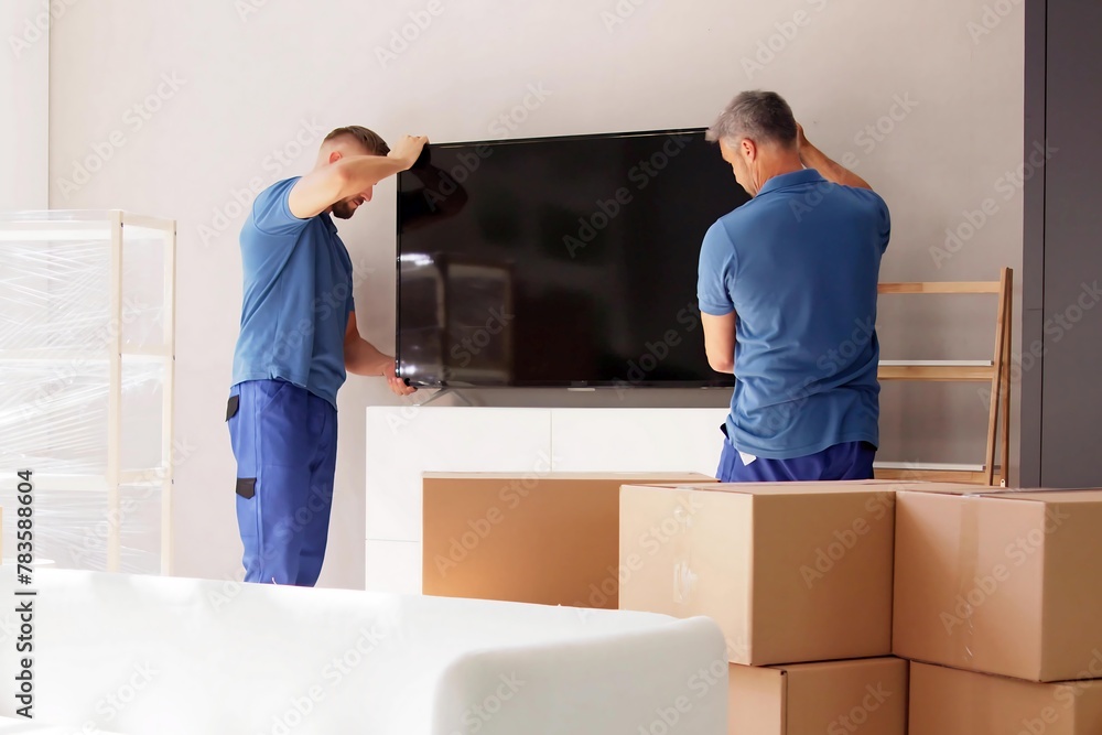 Movers at Home Delivering TV Service Movers at Home Delivering TV Service