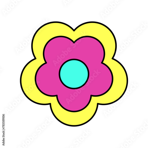 Neon Art Illustration Flower Icon