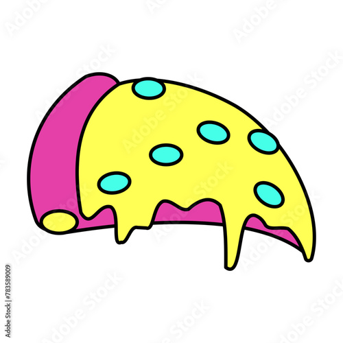 Cheese Pizza Neon Art Illustration Icon