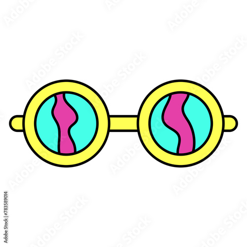 Sun Glasses Neon Art Illustration Icon