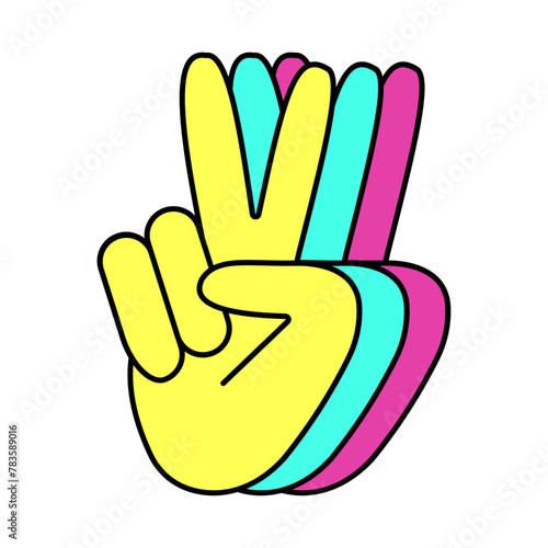 Peace Sign Neon Art Illustration Icon