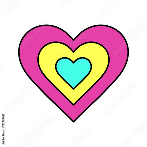 Rainbow Heart Neon Art Illustration Icon
