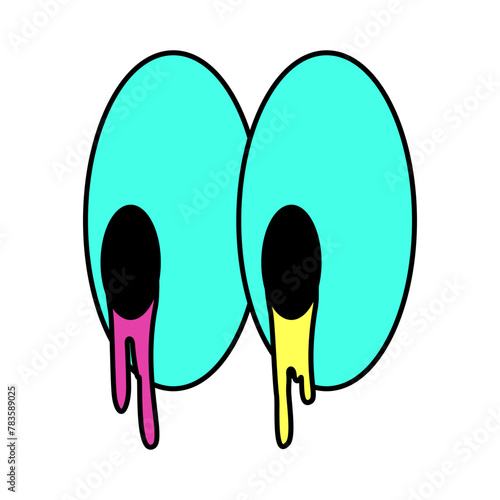 Eyeballs Neon Art Hippie Art Icon