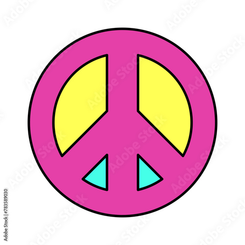 Peace Sign Neon Art Illustration Icon