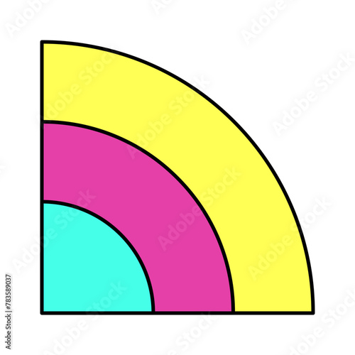 Rainbow Neon Art Illustration Icon