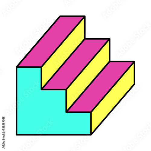 Staircase Neon Art Illustration Icon