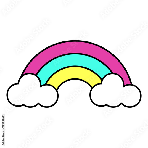 Rainbow Neon Art Illustration Icon