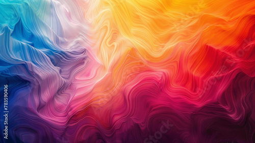 Vibrant hues swirl and blend  forming a gradient wave that radiates energy and movement.