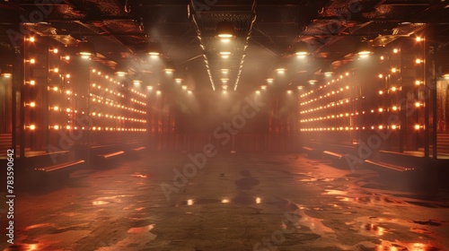 Empty Concert Hall with Lights, Stage in the Showroom © PetrovMedia
