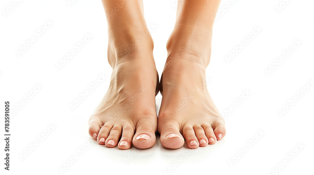 Beautiful female feet isolated on white background Beautiful female feet isolated on white background