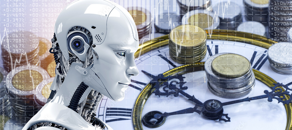 Fototapeta premium ai robot, investment concept