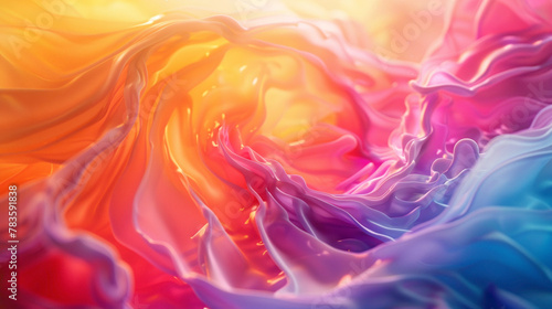 Vibrant hues swirl gracefully in fluid motion, forming a dynamic gradient pattern. photo